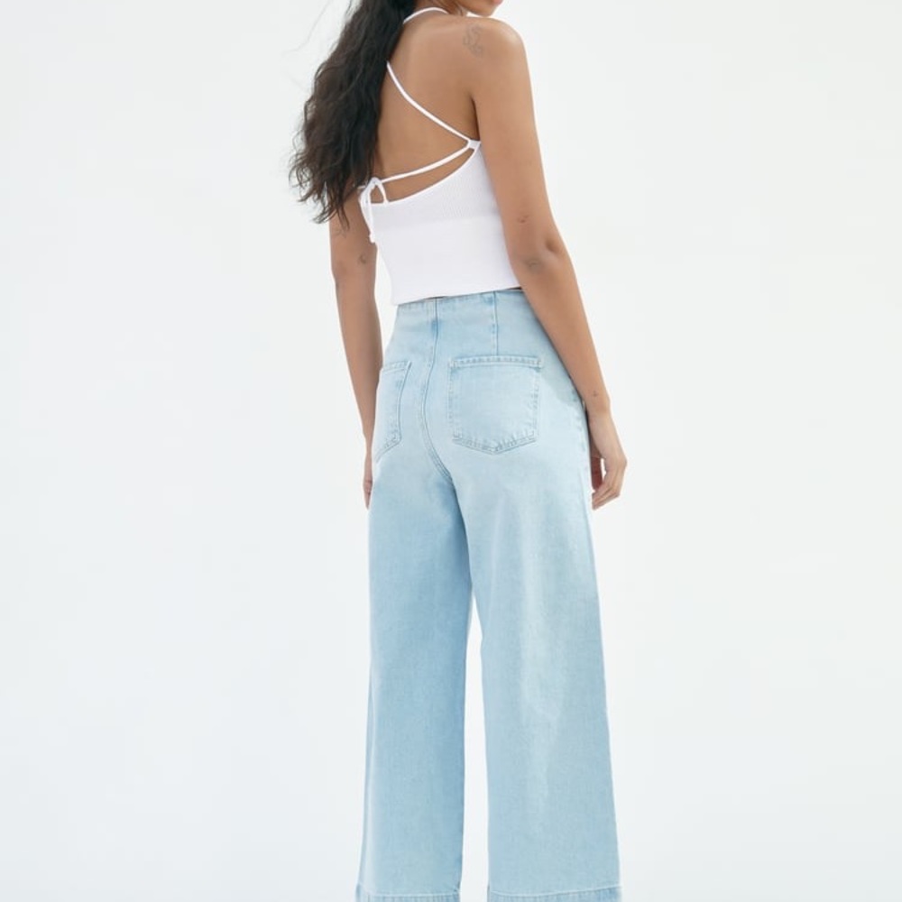 Zara light blue wide leg, high-waist jeans - Picture 4 of 6